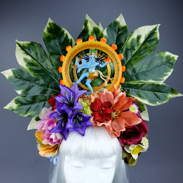 Extra Large Flower Headdress with Nataraja