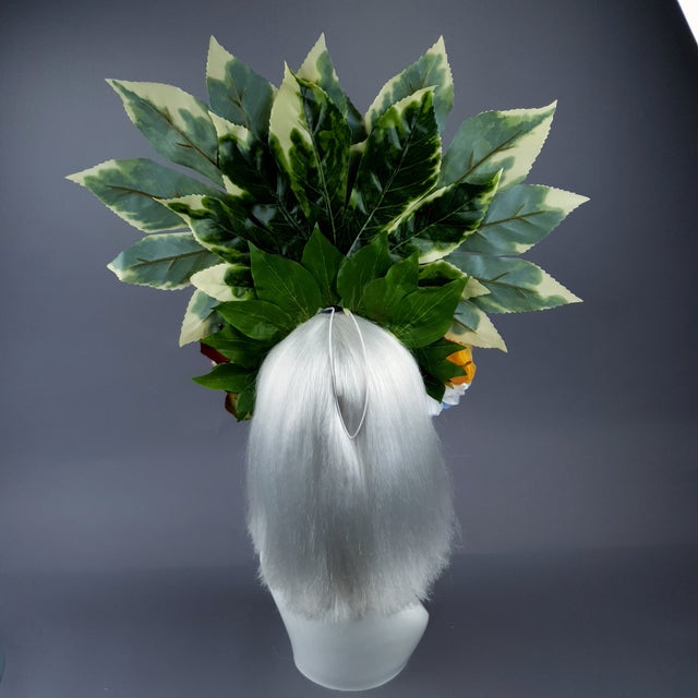 Extra Large Flower Headdress with Nataraja