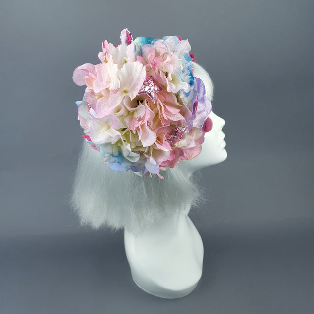 Pink & Blue Hydrangea Flower, Hearts & Stars Headdress 28
