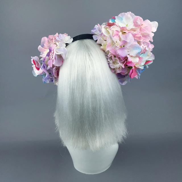 Pink & Blue Hydrangea Flower, Hearts & Stars Headdress 28