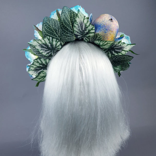 Rainbow Skull Rose Flower Headdress 48