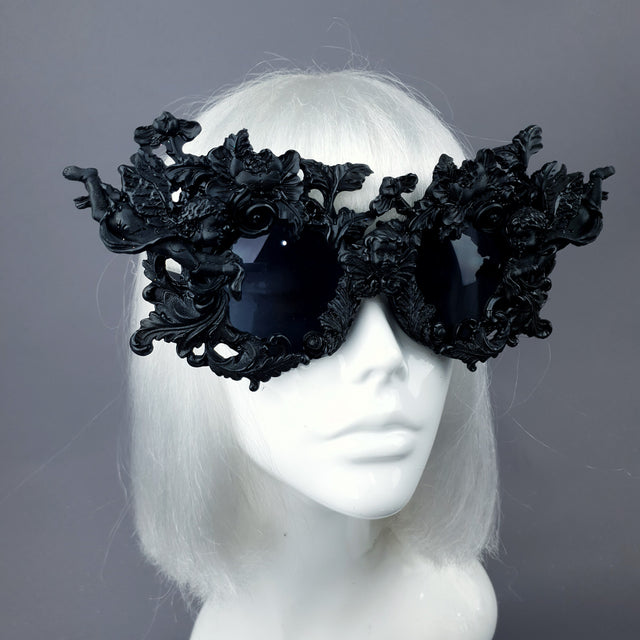 "Angelo" Black Filigree Ornate Sunglasses