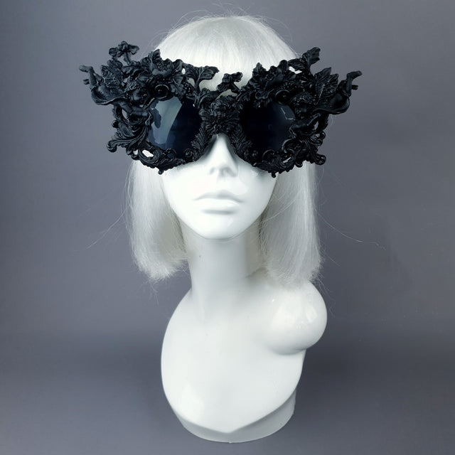 "Angelo" Black Filigree Ornate Sunglasses