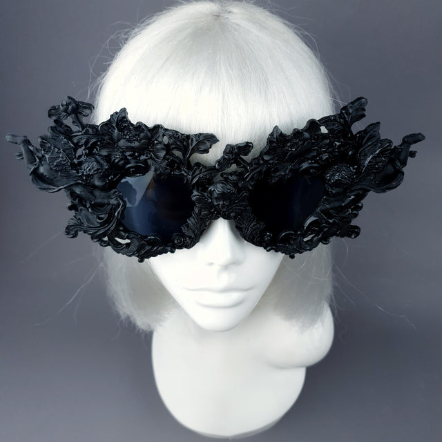 "Angelo" Black Filigree Ornate Sunglasses