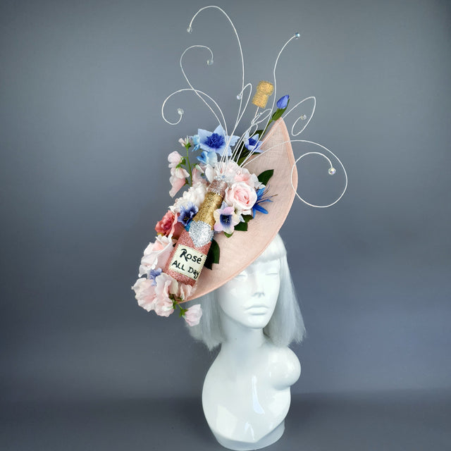 "Pop!" Pink Champagne Bottle Glitter Hat