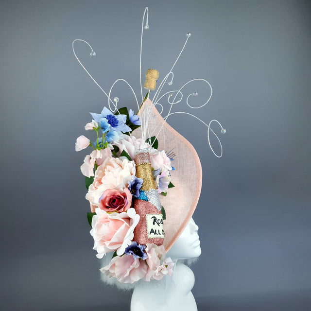 "Pop!" Pink Champagne Bottle Glitter Hat