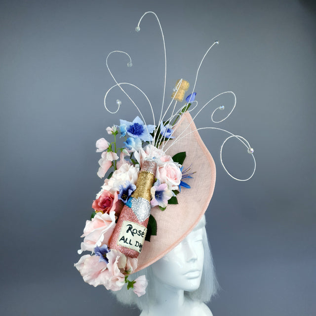 "Pop!" Pink Champagne Bottle Glitter Hat