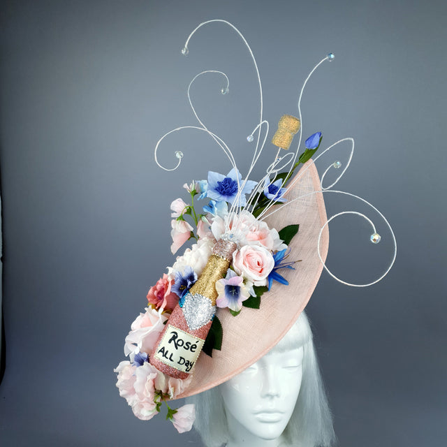 "Pop!" Pink Champagne Bottle Glitter Hat