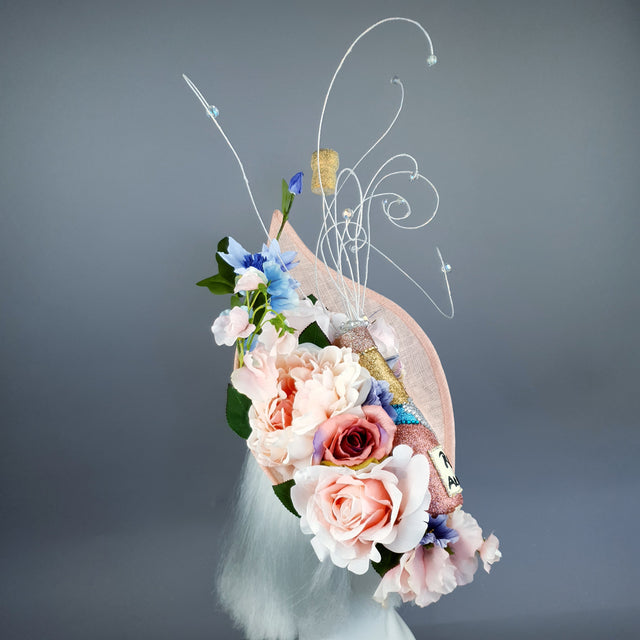 "Pop!" Pink Champagne Bottle Glitter Hat