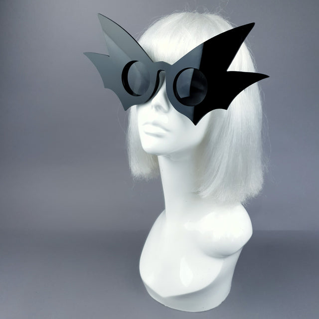 "Nerezza" Oversized Black Bat Wing Sunglasses