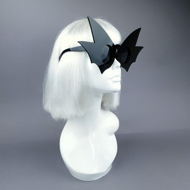 "Nerezza" Oversized Black Bat Wing Sunglasses