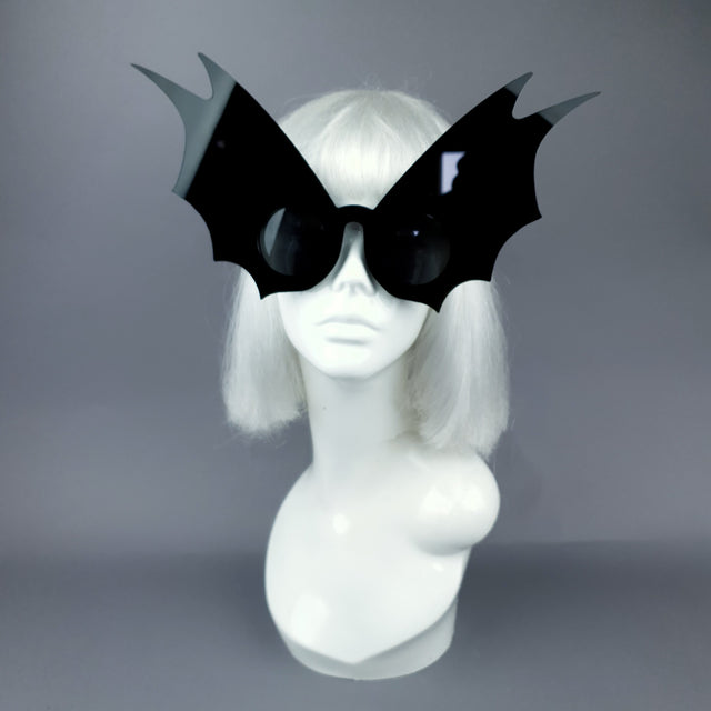 "Morana" Oversized Black Bat Wing Sunglasses