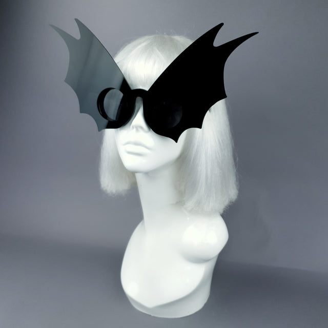 "Morana" Oversized Black Bat Wing Sunglasses