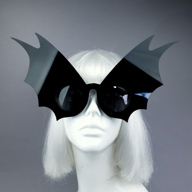 "Morana" Oversized Black Bat Wing Sunglasses