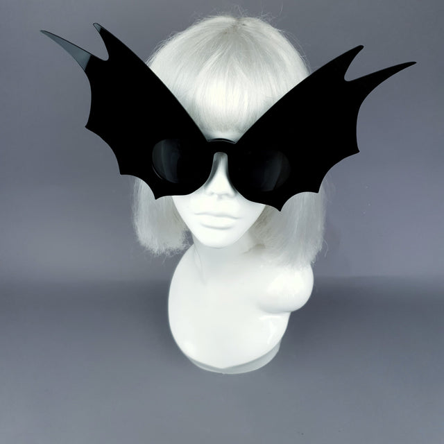 "Morana" Oversized Black Bat Wing Sunglasses