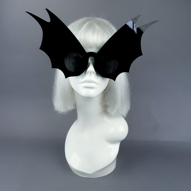 "Morana" Oversized Black Bat Wing Sunglasses