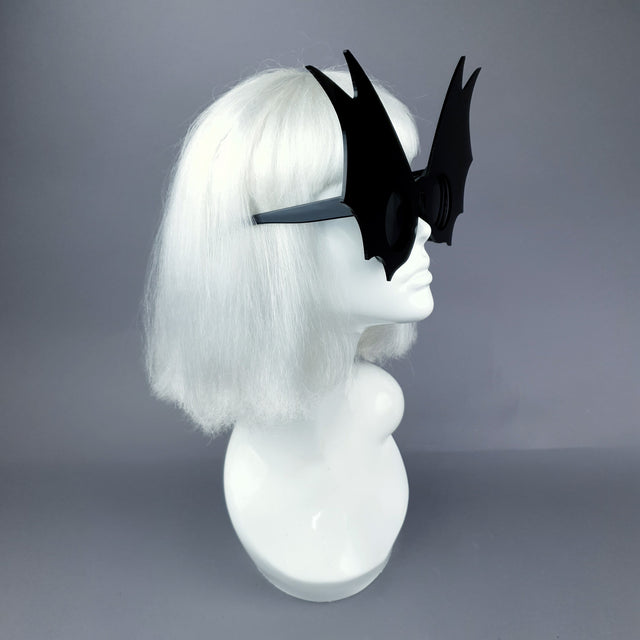 "Morana" Oversized Black Bat Wing Sunglasses