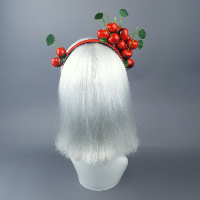 "Cirera" Red Cherry & Bee Headpiece
