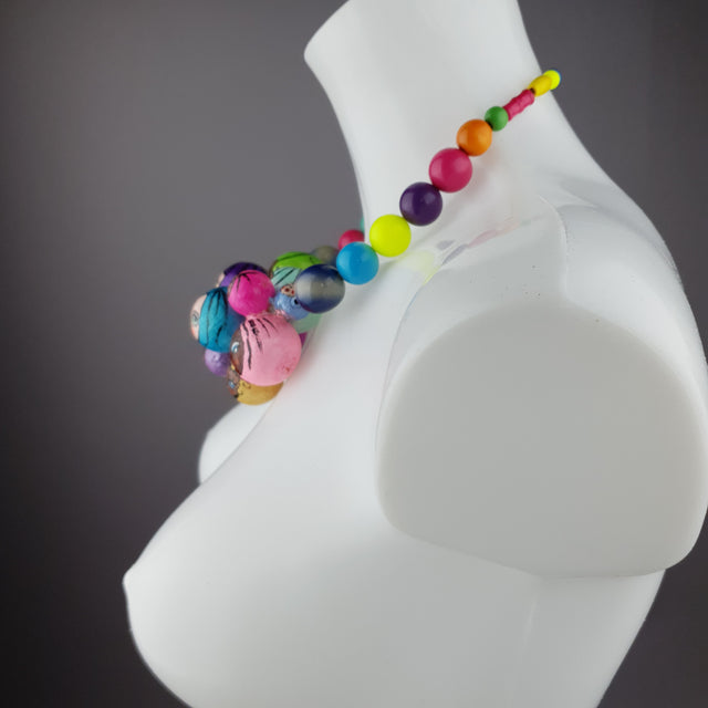 "Colourful Poppets" Bubble DollFace Necklace