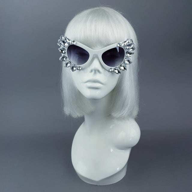 Clear Gem White Sunglasses