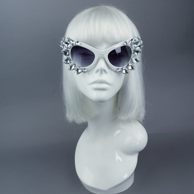Clear Gem White Sunglasses