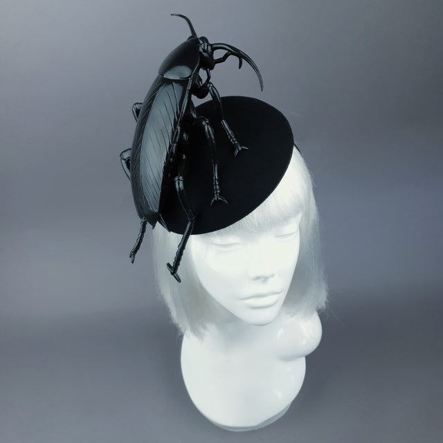 "Cucaracha" Black Giant Cockroach Insect Bug Fascinator Hat