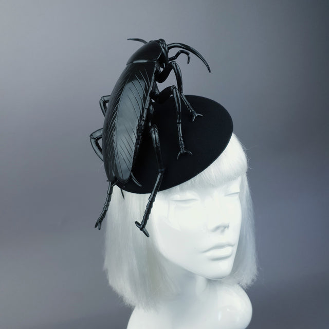 "Cucaracha" Black Giant Cockroach Insect Bug Fascinator Hat