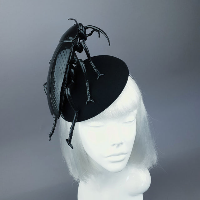 "Cucaracha" Black Giant Cockroach Insect Bug Fascinator Hat