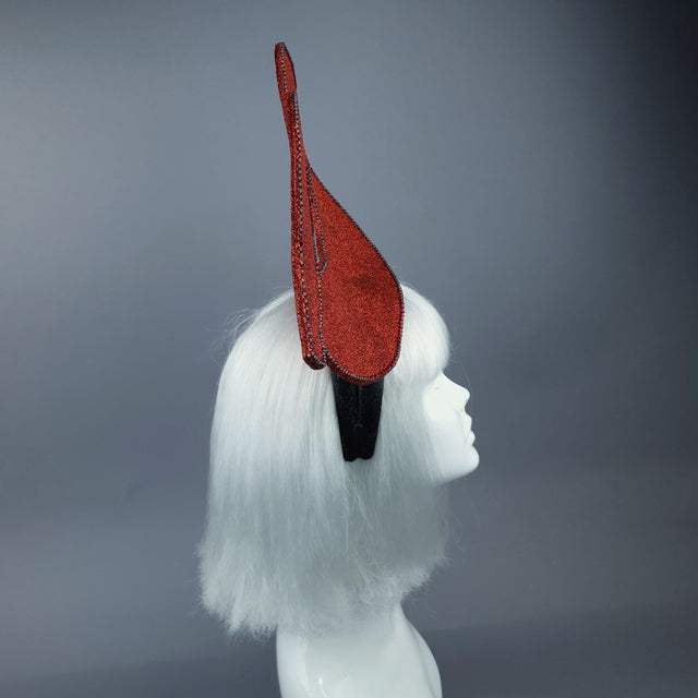 "Smooch" Giant Red Glitter Lips Headpiece