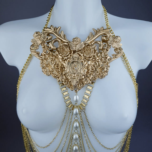 "Ianira" Gold Filigree & Pearl Body Jewellery
