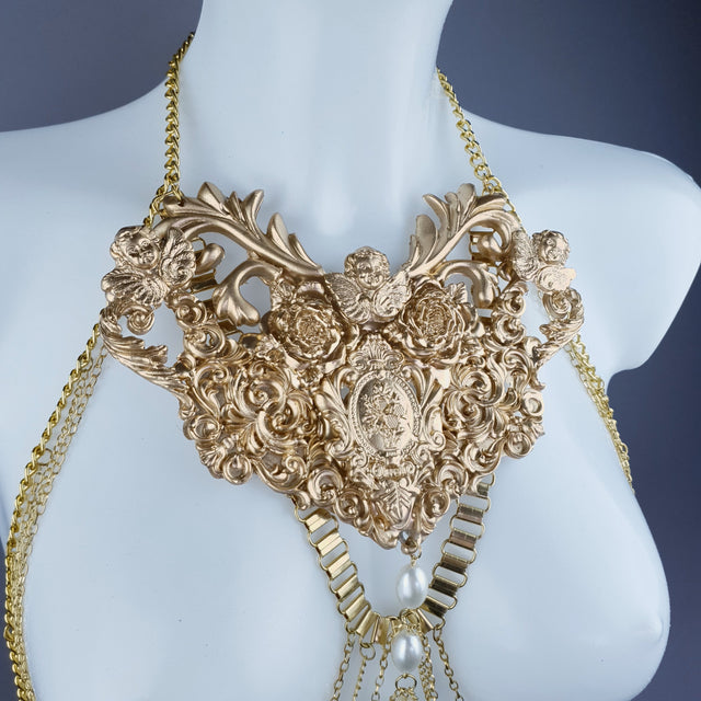 "Ianira" Gold Filigree & Pearl Body Jewellery