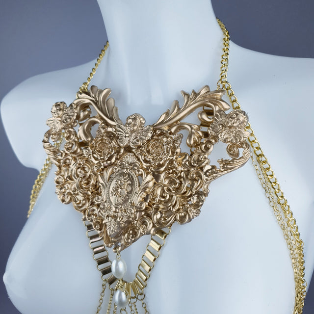 "Ianira" Gold Filigree & Pearl Body Jewellery