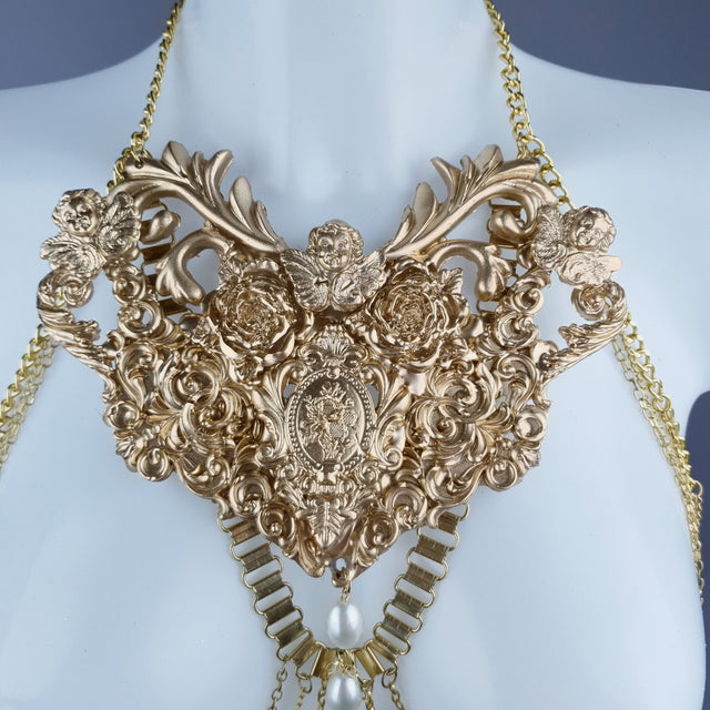 "Ianira" Gold Filigree & Pearl Body Jewellery