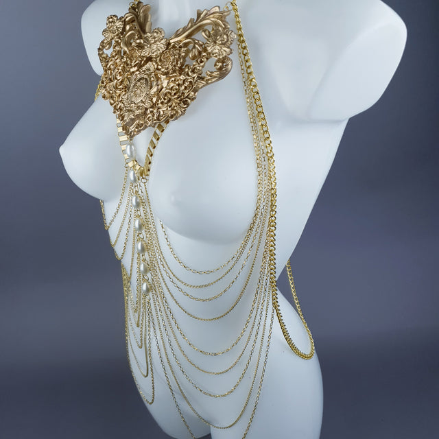 "Ianira" Gold Filigree & Pearl Body Jewellery