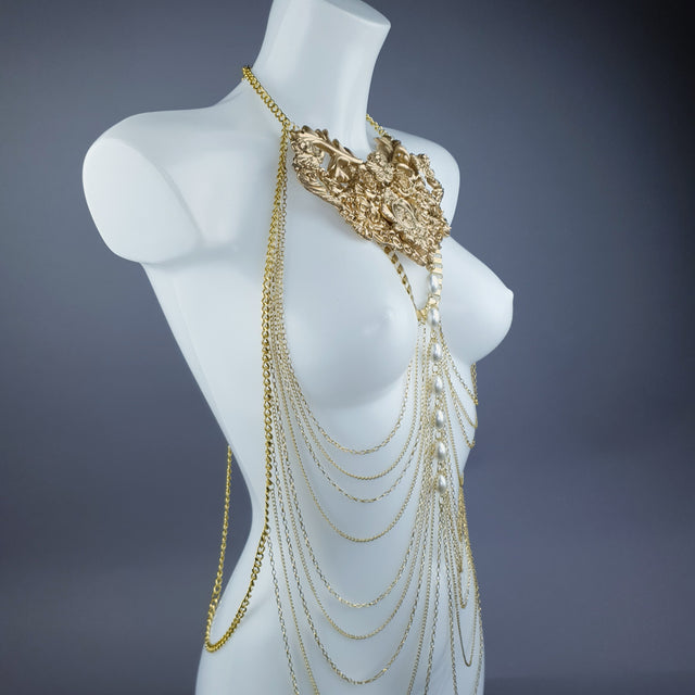 "Ianira" Gold Filigree & Pearl Body Jewellery