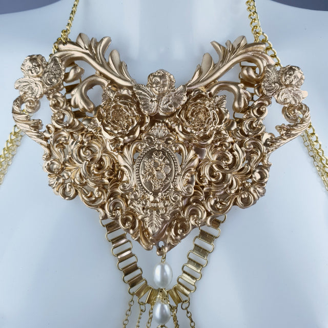 "Ianira" Gold Filigree & Pearl Body Jewellery