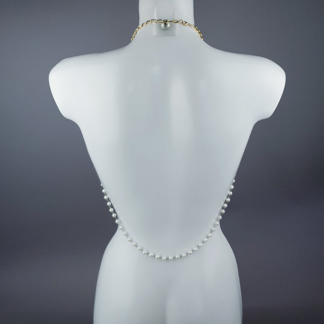 "Celestria" Gold Filigree & Pearl Neckpiece