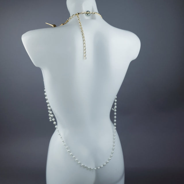"Sidero" Gold Hummingbirds & Pearl Body Jewellery
