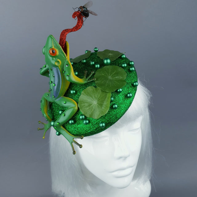 "Prince Charming" Frog & Fly Fascinator Hat