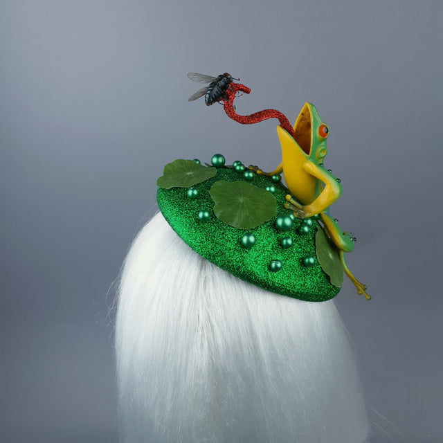 "Prince Charming" Frog & Fly Fascinator Hat