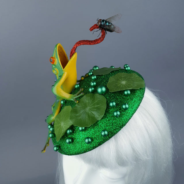 "Prince Charming" Frog & Fly Fascinator Hat