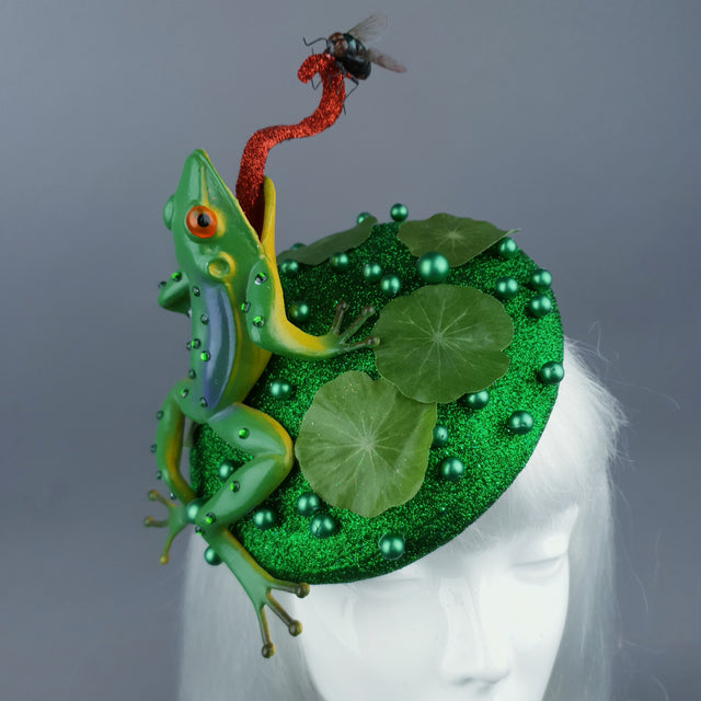 "Prince Charming" Frog & Fly Fascinator Hat