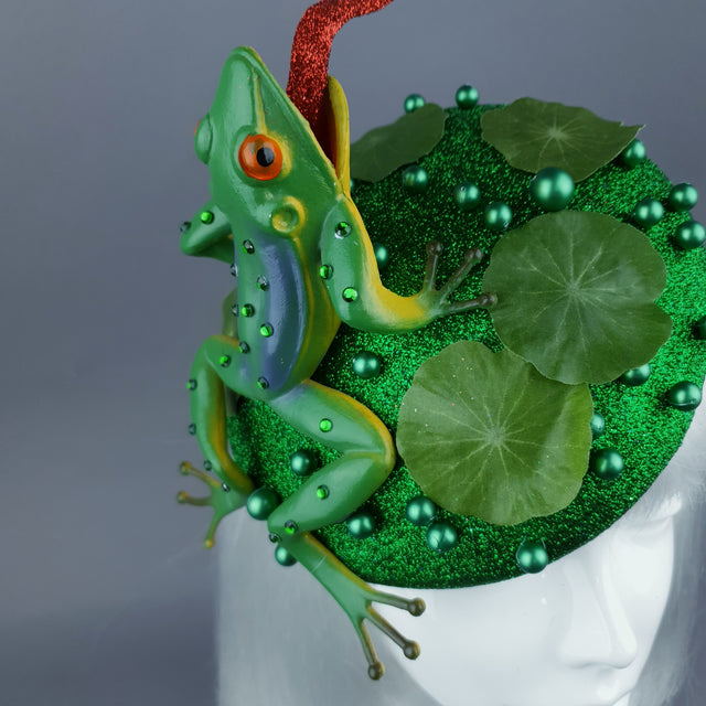 "Prince Charming" Frog & Fly Fascinator Hat