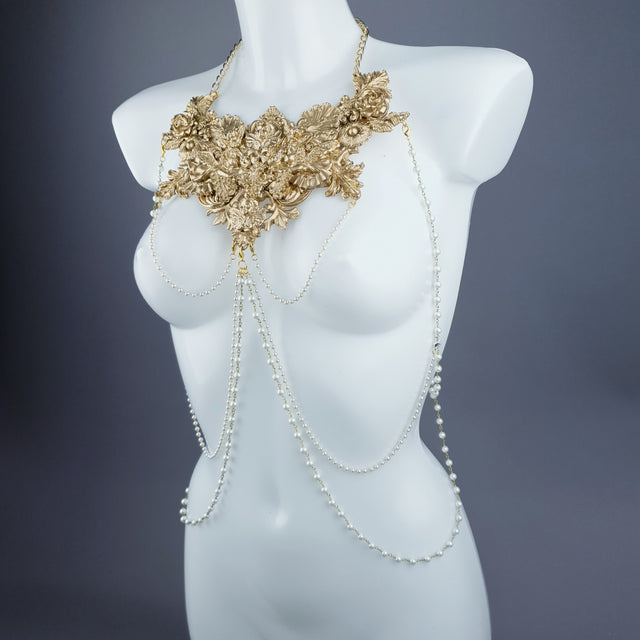 "Adira" Gold Filigree & Pearl Body Jewellery