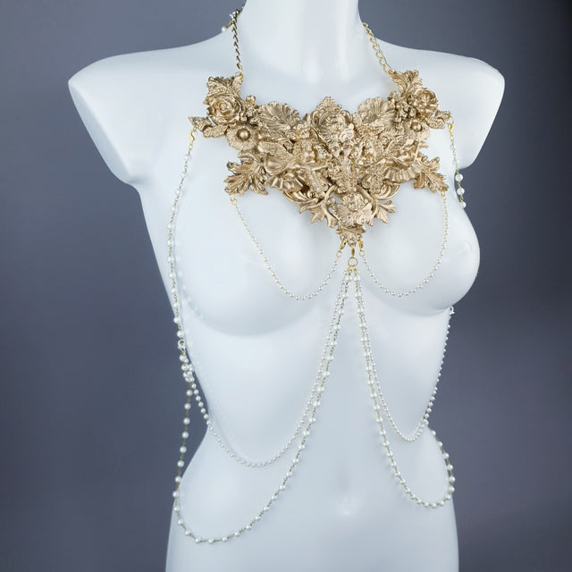 "Adira" Gold Filigree & Pearl Body Jewellery