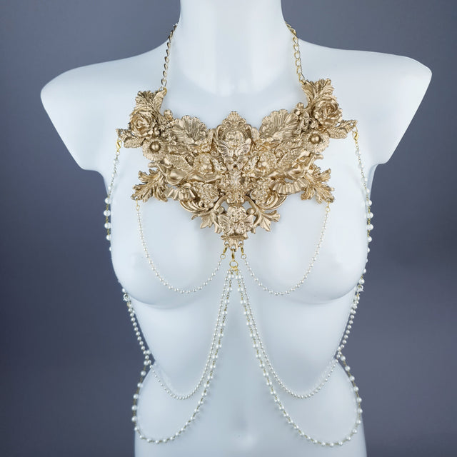 "Adira" Gold Filigree & Pearl Body Jewellery