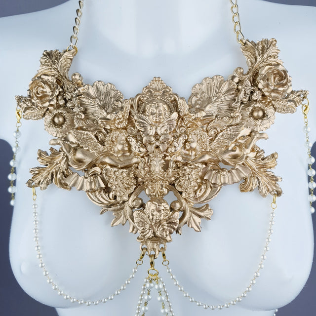 "Adira" Gold Filigree & Pearl Body Jewellery