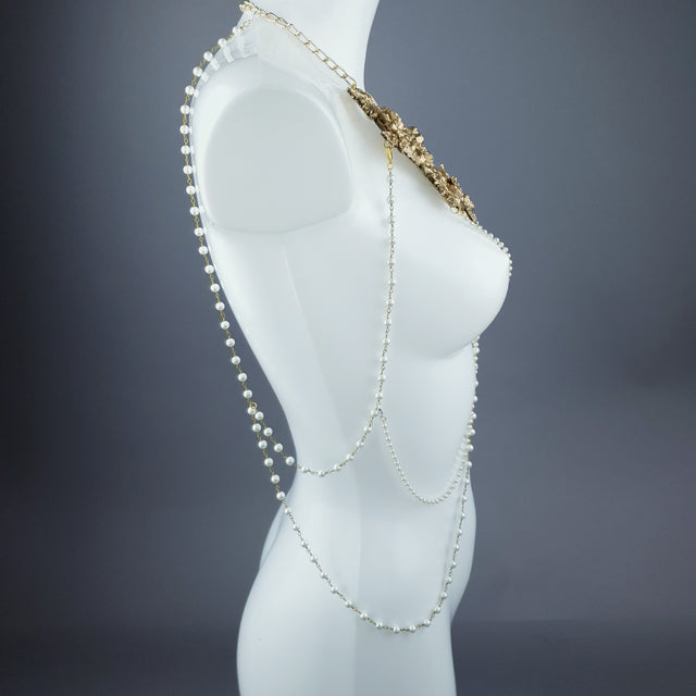 "Adira" Gold Filigree & Pearl Body Jewellery