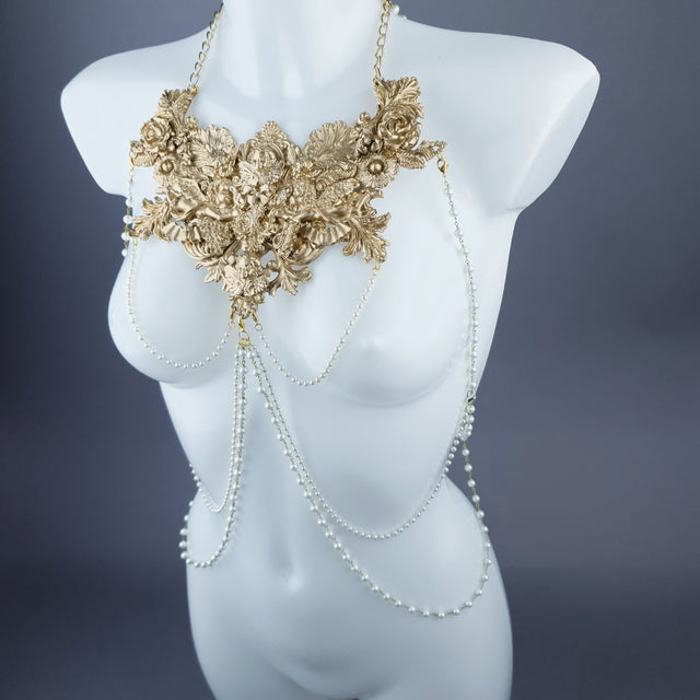 "Adira" Gold Filigree & Pearl Body Jewellery