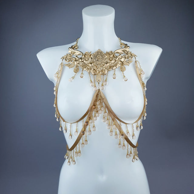 "Althea" Gold Filigree & Beading Body Jewellery